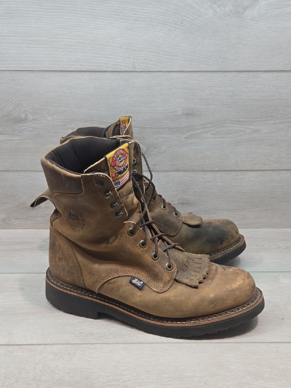 Justin Boots Men 0440 J-MAX riginal 8" Work Soft Toe Boots Shoes Sz 11.5EE USA